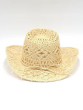hand-knitted straw hat