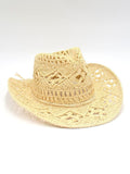hand-knitted straw hat