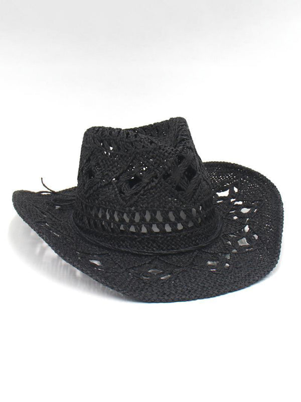 hand-knitted straw hat