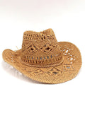 hand-knitted straw hat