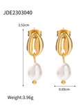 New beach style ocean element shell pearl earrings