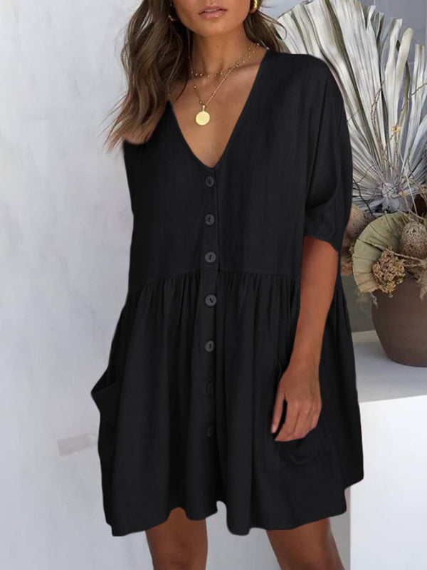 Loose Button Dress