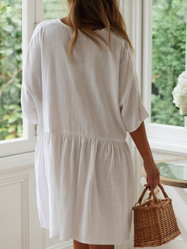 Loose Button Dress