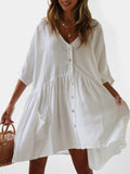 Loose Button Dress