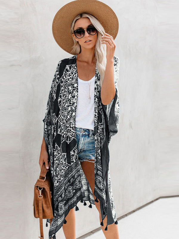 Boho Print Beach Cover Up