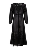 Chiffon lace long cover up