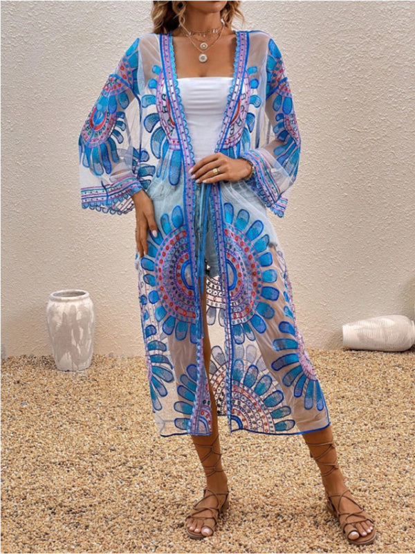 Lace tie cover up