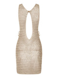 Side embellished khaki cover up